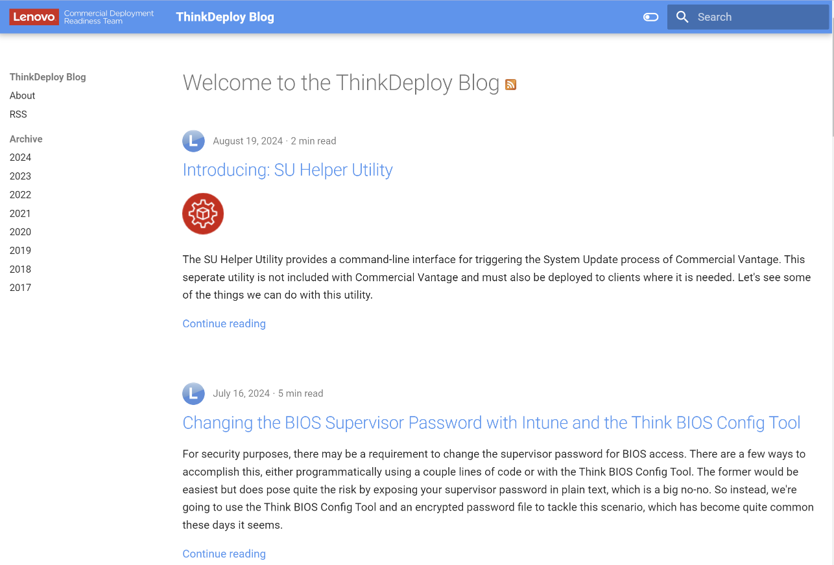 The Think Deploy Blog home page listing recent articles.